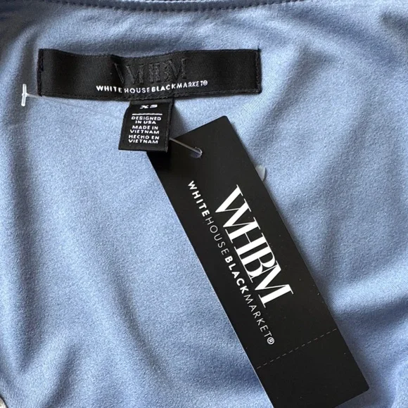 WHBM Elegant Off-The-Shoulder Bodycon Midi Dress with a sophisticated design. - Picture 15 of 15